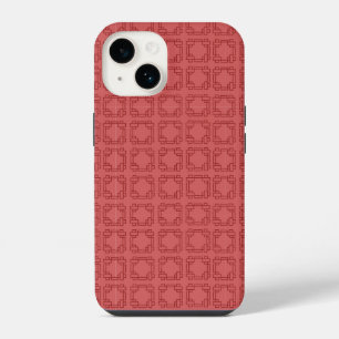 Funda Para iPhone 14 Cuadrados rojos Art Deco
