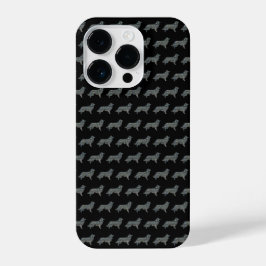 Funda Para iPhone 14 Pro Cuadrícula amarilla amarilla de perro collie