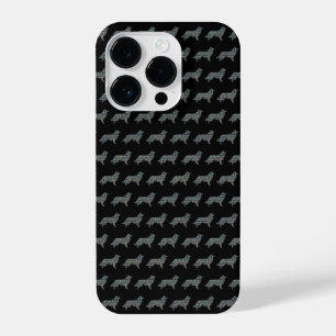 Funda Para iPhone 14 Pro Cuadrícula amarilla amarilla de perro collie