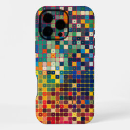 Funda Para iPhone 16 Pro Max Cuadrícula de cuadrados pequeños y coloridos con p