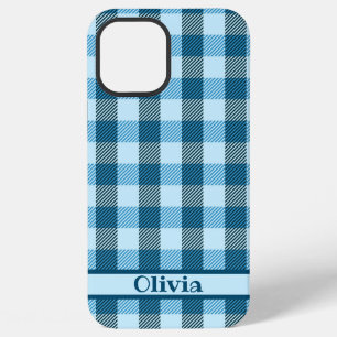 Funda Para iPhone 12 Pro Max Cuadro Azul Moderno Nombre Simple