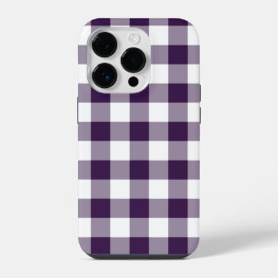 Funda Para iPhone 14 Pro Cuadro de Búfalo Morado y Blanco