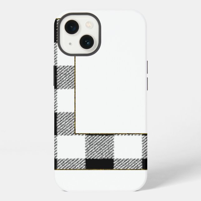 Funda Para iPhone Cuadro de Gingham L (Reverso )