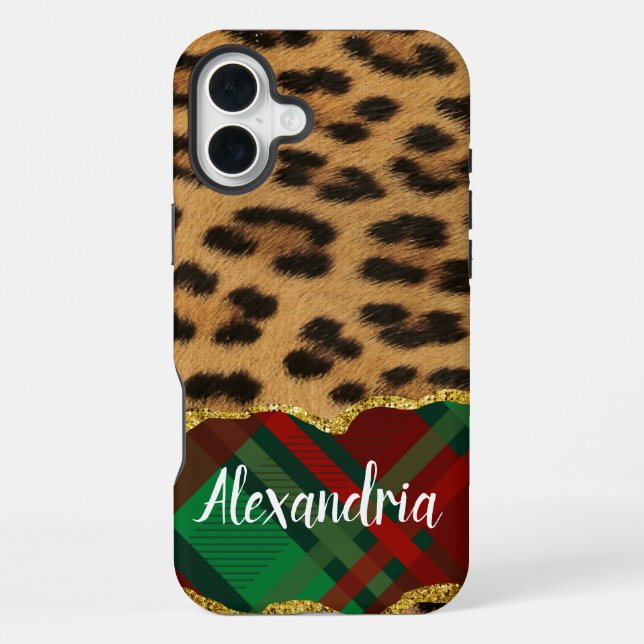 Funda Para iPhone Cuadro de leopardo  (Reverso )