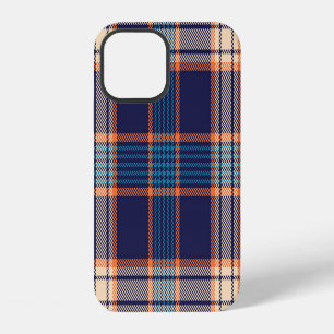Funda Para iPhone 12 Cuadro escocés tartán, textura de color naval colo