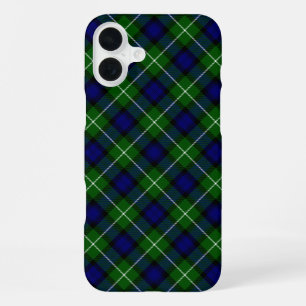 Funda Para iPhone 16 Plus Cuadros azules verdes de tartán de Lamont