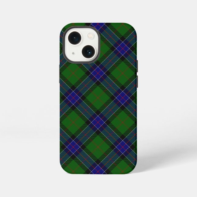 Funda Para iPhone Cuadros azules verdes de tartán Sinclair (Reverso )