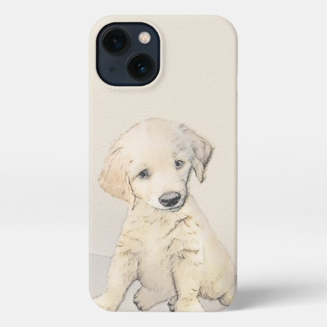 Funda Para iPhone Cuadros De Cachorro Dorado - Arte Original De Perr (Reverso )