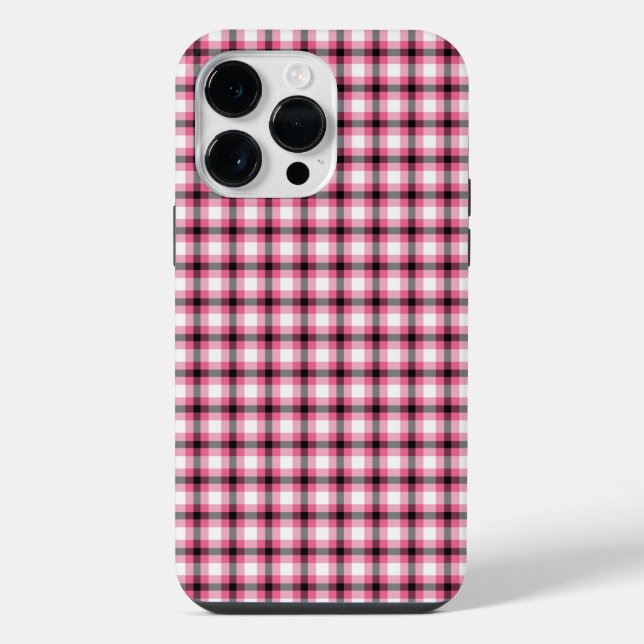 Funda Para iPhone Cuadros negros y rosas (Reverso )