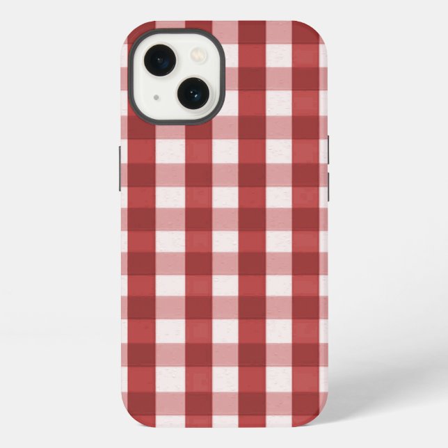 Funda Para iPhone Cuadros rojos (Reverso )