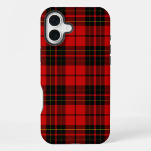 Funda Para iPhone 16 Plus cuadros rojos y negros de tartán Brodie