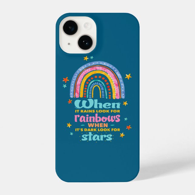 Funda Para iPhone Cuando llueve, busca arcos de lluvia (Reverso )