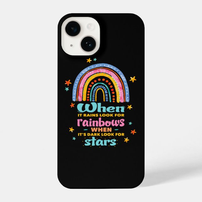 Funda Para iPhone Cuando llueve, busca arcos de lluvia (Reverso )