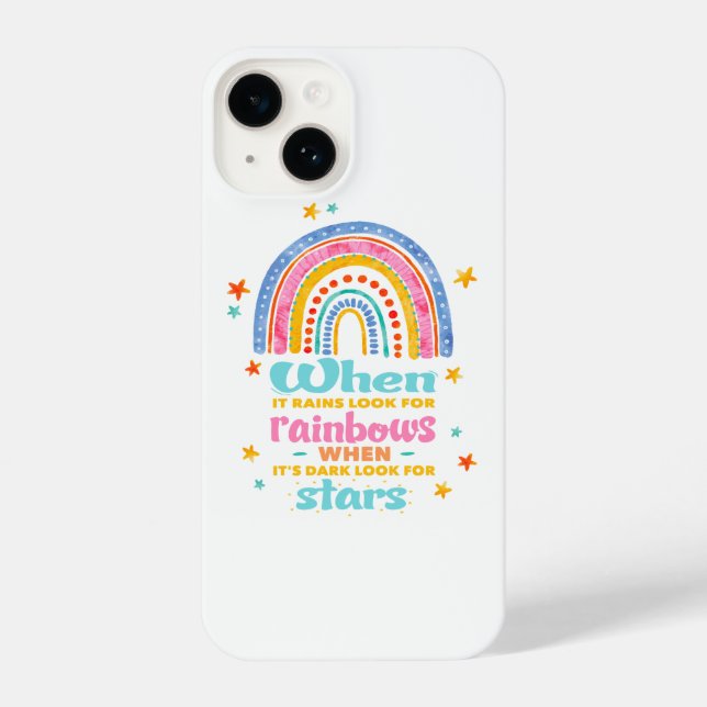 Funda Para iPhone Cuando llueve, busca arcos de lluvia (Reverso )
