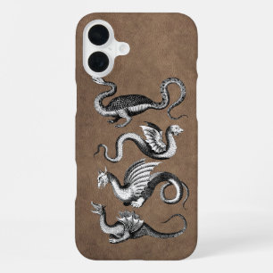 Funda Para iPhone 16 Plus Cuatro Dragones Cuero Falso