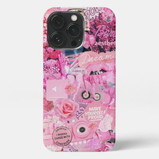 Funda Para iPhone 13 Pro cubierta estética de chica rosa