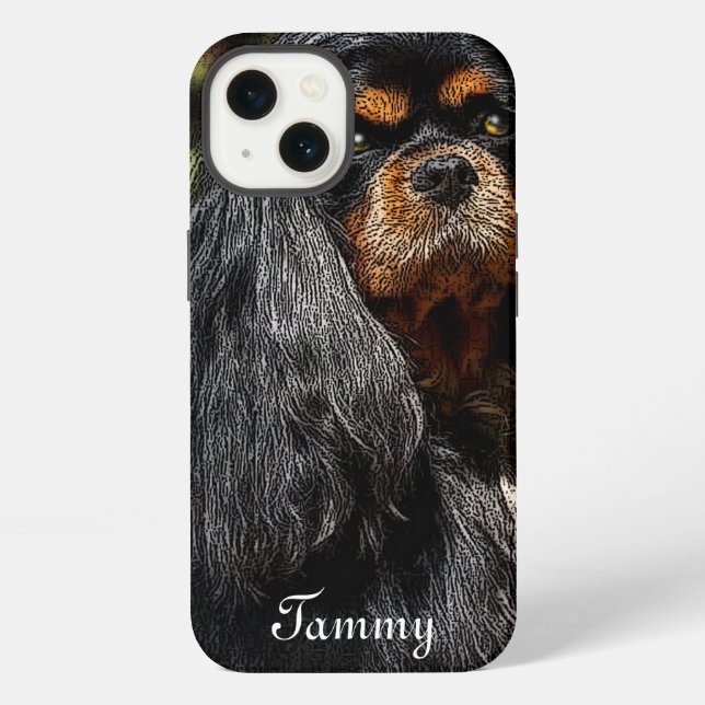 Funda Para iPhone cubierta iphone, cavalier spaniel, Fundas para iPh (Reverso )
