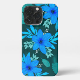 Funda Para iPhone 13 Pro Cubierta para iPhone Blue Blossom Elegance