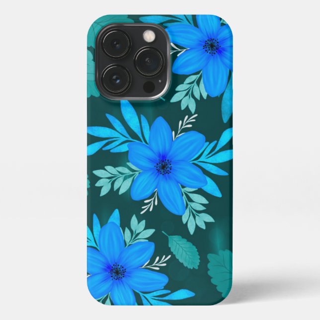 Funda Para iPhone Cubierta para iPhone Blue Blossom Elegance (Reverso)