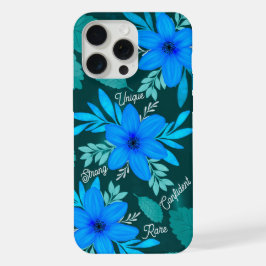 Cubierta para iPhone de fuerza de Blossom azul