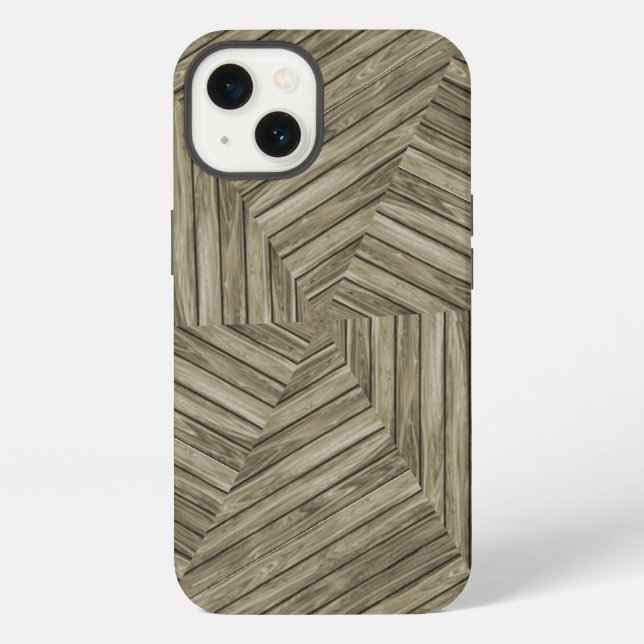 Funda Para iPhone Cubierta Solar - Estrella de Madera Deteriorada (Reverso )