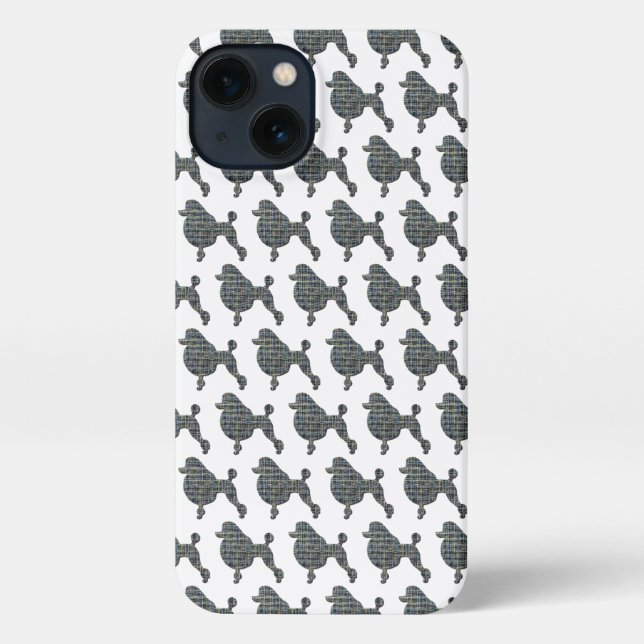 Funda Para iPhone Cuchara de silueta de perro de canicé blanca (Reverso )