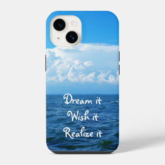 Funda Para iPhone 14 Cuealalo deséalo Hazlo realidad cita diseño mar Fu