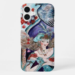 Funda Para iPhone 16 Plus CUENTO DE HADAS ORIENTAL,Princesa ,Halcón y Rosas