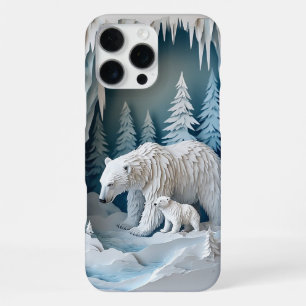 Funda Para iPhone 16 Pro Max Cuento de invierno del oso polar caprichoso ✨ Arte