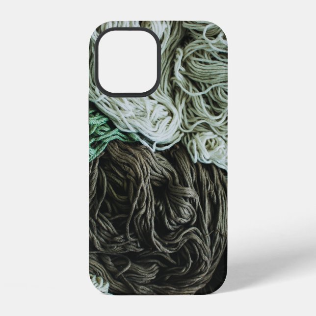 Funda Para iPhone Cuerdas blancas, grises y verdes (Reverso )