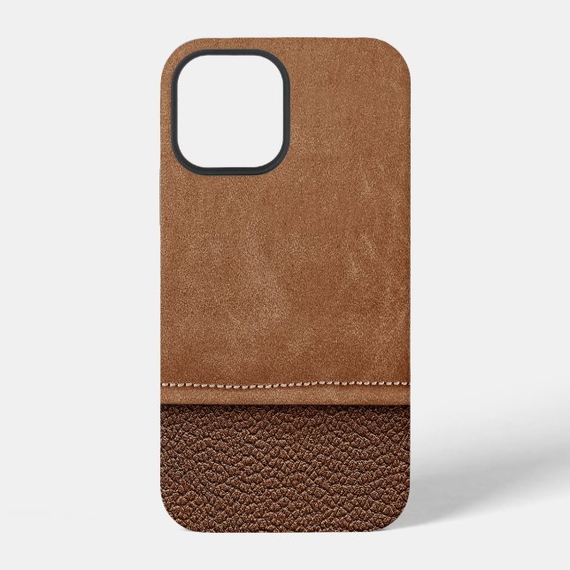 Funda Para iPhone Cuero con título: gris, fondo negro. (Reverso )