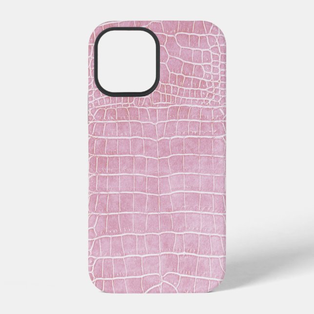 Funda Para iPhone Cuero de Cocodrilo Falso Rosa Bebé (Reverso )