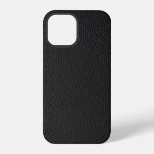 Funda Para iPhone 12 Pro Cuero falso negro simple