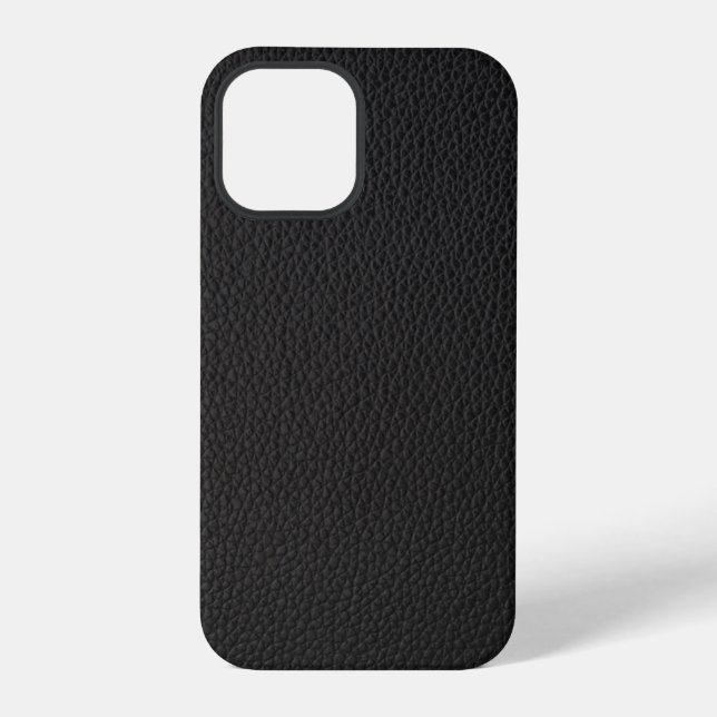Funda Para iPhone Cuero falso negro simple (Reverso )