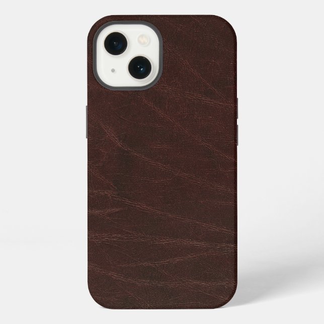 Funda Para iPhone Cuero Marrón Oscuro (Reverso )