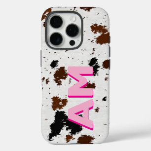 Funda Para iPhone 16 Pro Cuero Occidental Rosa Sombra Monogramado