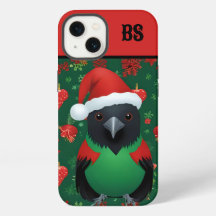 cuervo negro con traje de navidad