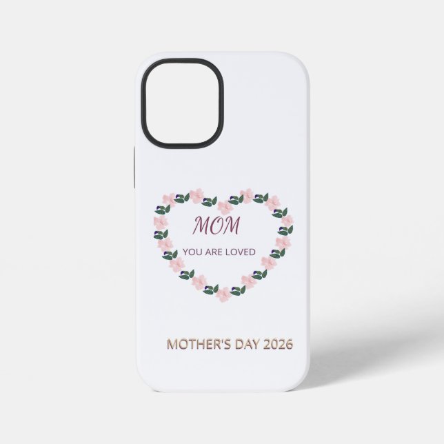 Funda Para iPhone Cuidado del Corazón de Peonía para Mamá (Reverso )