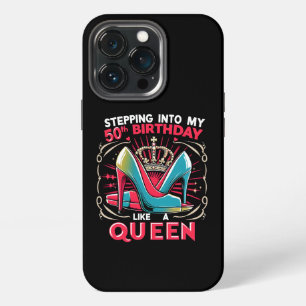 Funda Para iPhone 13 Pro Cumpleaños 50 como una Reina Feliz 50 Años Mujer