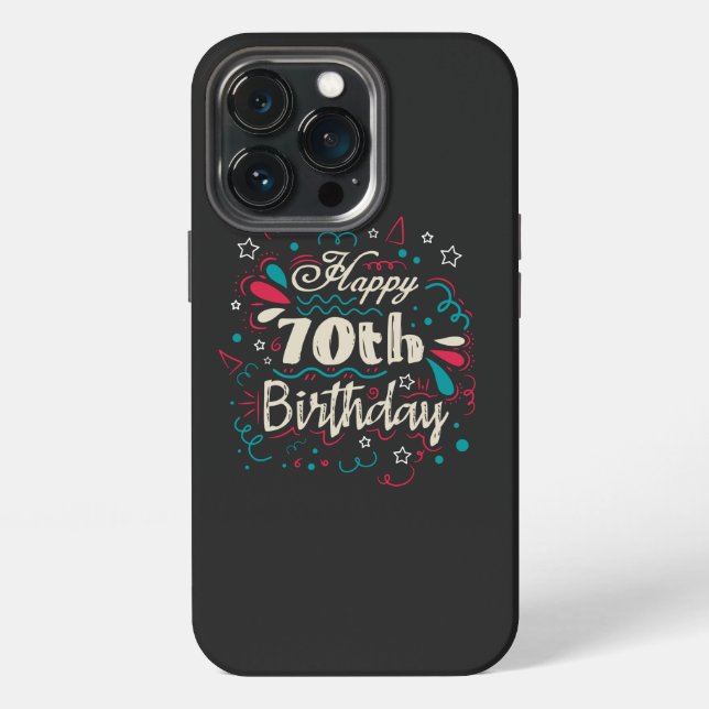 Funda Para iPhone Cumpleaños 70 Decorativo (Reverso )