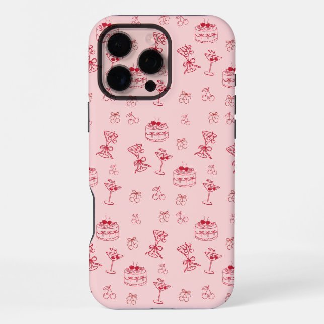 Funda Para iPhone Cumpleaños Cereza en la Cima (Reverso )