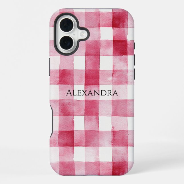 Funda Para iPhone Cumpleaños de las franjas rojas blancas (Reverso )