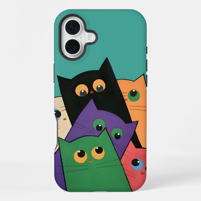 Funda Para iPhone Curious Cats (Reverso )