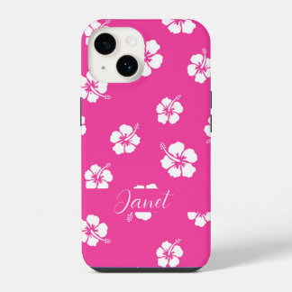 Funda Para iPhone 14 Curso Verano Tropical Flor Hibiscus Rosa