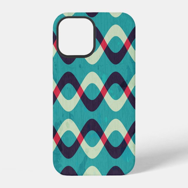 Funda Para iPhone Curvas Retro: Efecto de Patrón Grunge. (Reverso )