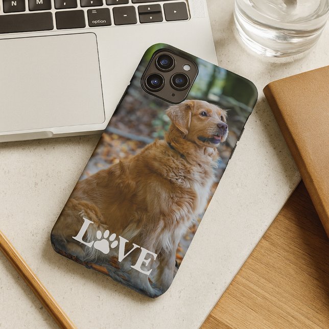 Funda Para iPhone Custom Best Friend Photo Love Heart Paw Print Text (Subido por el creador)