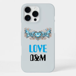 Funda Para iPhone 16 Pro Max Custom Blue Butterflies Love Valentine Day Gift