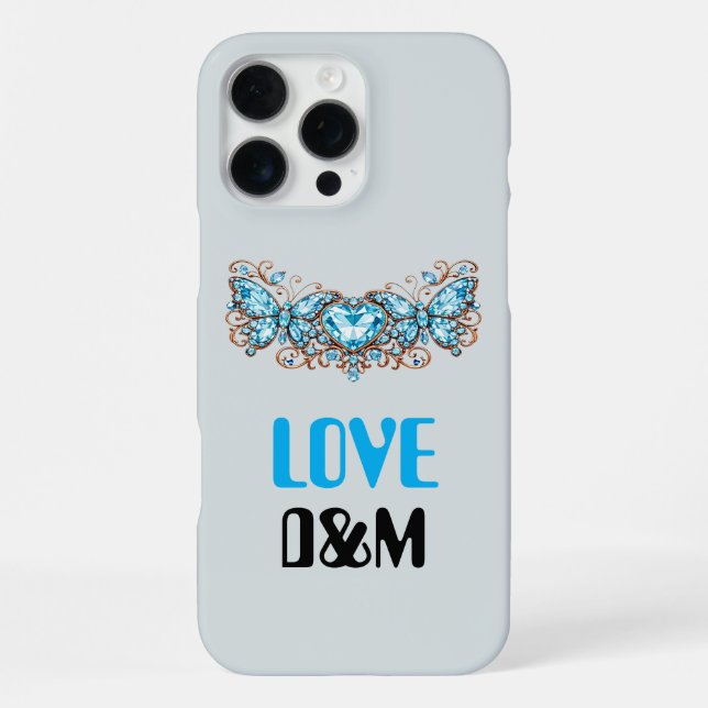 Funda Para iPhone Custom Blue Butterflies Love Valentine Day Gift (Reverso )