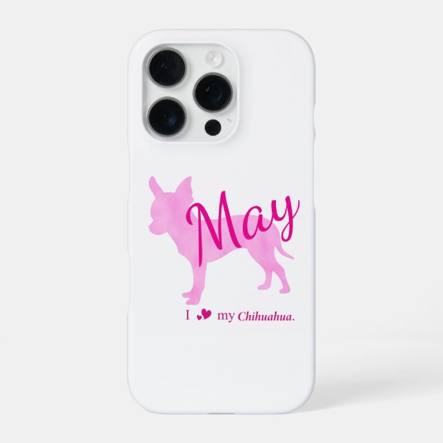 Funda Para iPhone Custom Chihuahua Phone Case  Pstel Pink Silhouette (Reverso)