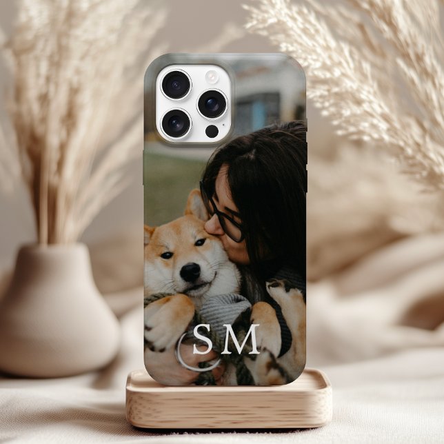 Funda Para iPhone Custom Cute Pet Photo and Monogram Initial (Subido por el creador)